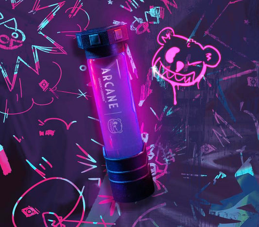 Boba Bear X Arcane Season 2 Shimmer Vial with LED Light, Clear Glass